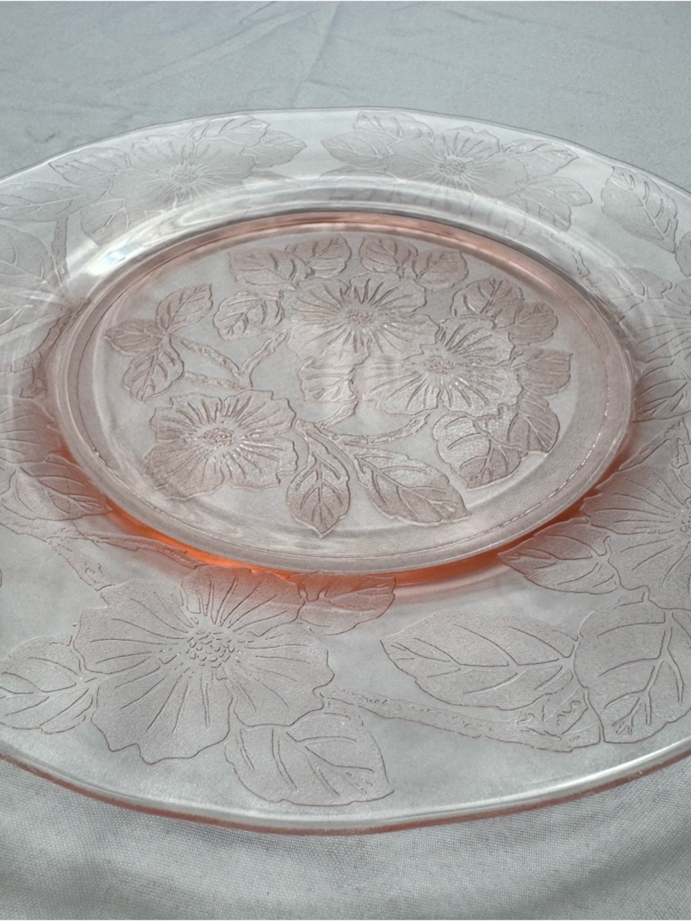 4 Vintage MacBeth-Evans Pink Depression Glass Dogwood Pattern 8" Salad Plates